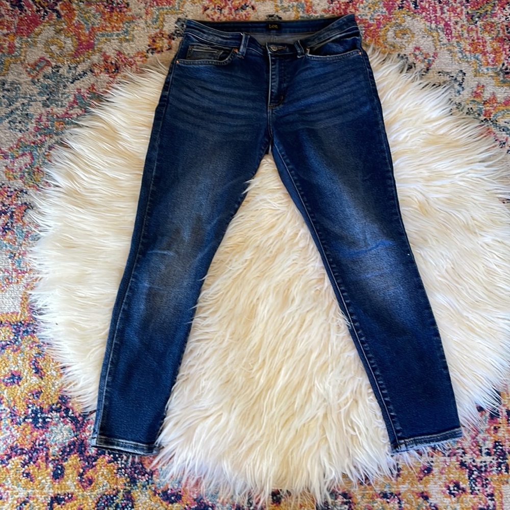 Lee // Free People Vintage Wash Skinny Jeans Size 28